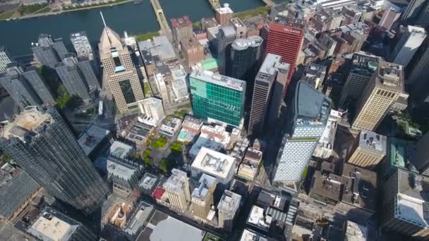 Aerial Video Downtown Pittsburgh Pennsylvania — Stockvideo