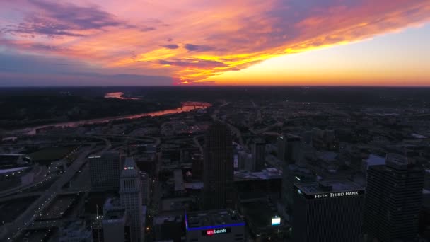 Luchtfoto Video Van Cincinnati Ohio — Stockvideo