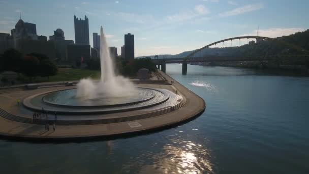 Vídeo Aéreo Centro Pittsburgh Pensilvânia — Vídeo de Stock