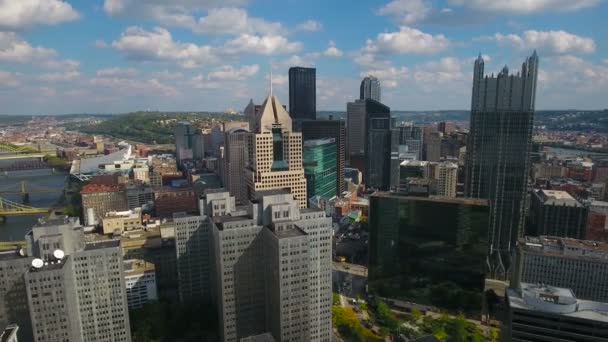 Vídeo Aéreo Del Centro Pittsburgh Pennsylvania — Vídeo de stock