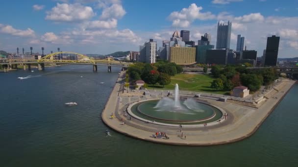 Vídeo Aéreo Del Centro Pittsburgh Pennsylvania — Vídeos de Stock