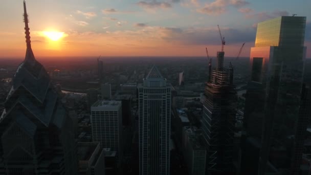 Video Udara Dari Pusat Kota Philadelphia Pennsylvania — Stok Video