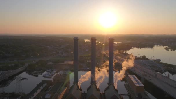 Εναέρια Βίντεο Του Κέντρου Της Πόλης Providence Στο Sunrise — Αρχείο Βίντεο