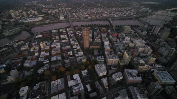 Lotnicze Wideo Miasta Portland — Wideo stockowe