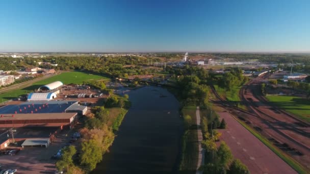 Aerial Video Downtown Sioux Falls South Dakota — Stock Video