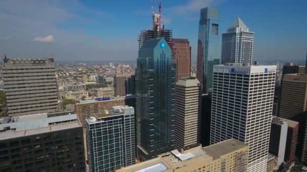 Luchtfoto Video Van Het Centrum Van Philadelphia Pennsylvania — Stockvideo