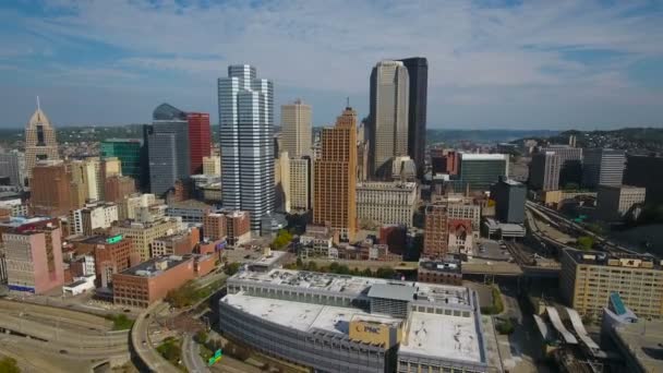 Vídeo Aéreo Del Centro Pittsburgh Pennsylvania — Vídeos de Stock