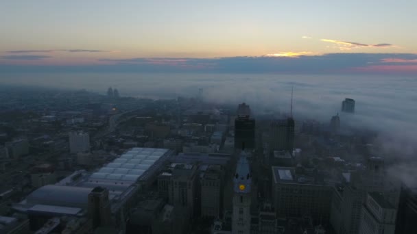 Vídeo Aéreo Del Centro Filadelfia Pennsylvania — Vídeo de stock