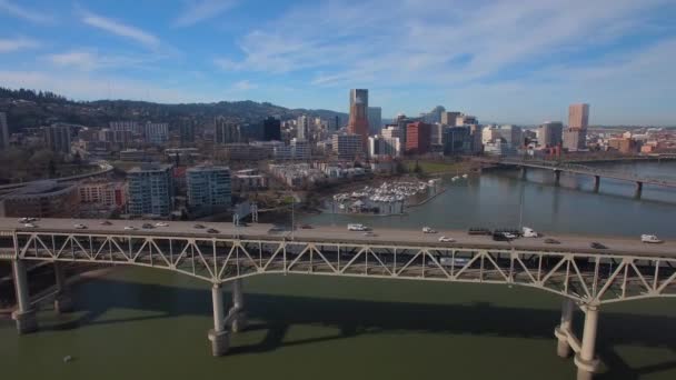 Portland Güney Waterfront Hava Video — Stok video