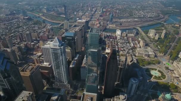 Aerial Video Downtown Philadelphia Pennsylvania — Stockvideo