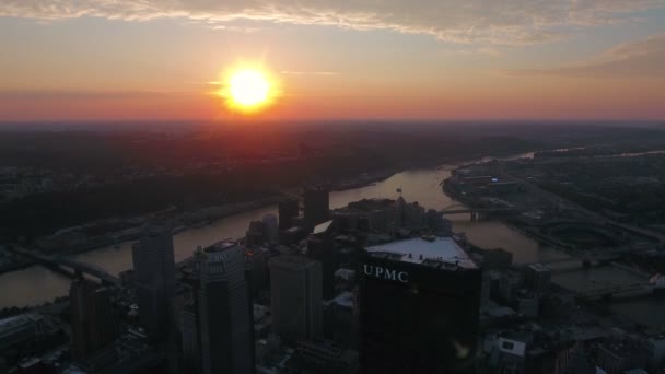 Vídeo Aéreo Del Centro Pittsburgh Pennsylvania — Vídeo de stock