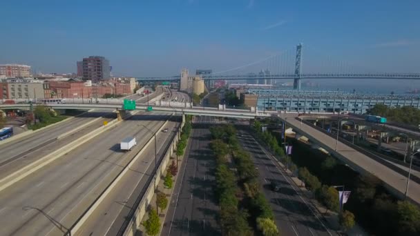 Vídeo Aéreo Del Centro Filadelfia Pennsylvania — Vídeo de stock