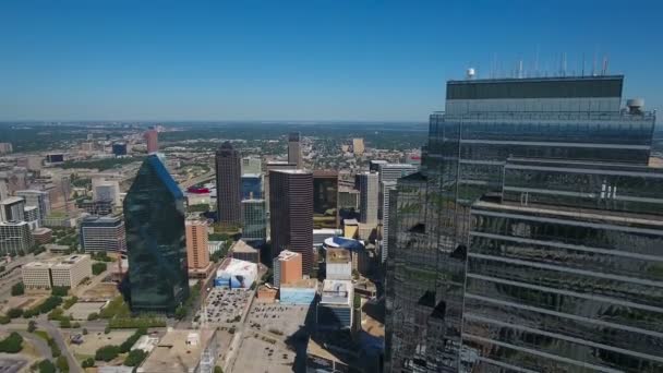 Vídeo Aéreo Del Centro Dallas Texas — Vídeo de stock