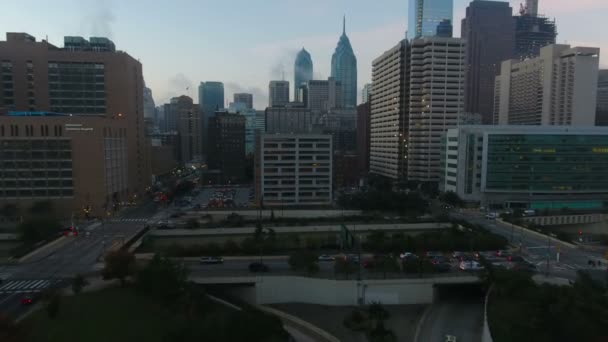 Vídeo Aéreo Del Centro Filadelfia Pennsylvania — Vídeo de stock