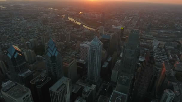 Aerial Video Downtown Philadelphia Pennsylvania — Stockvideo