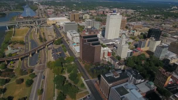 Luchtfoto Video Van Het Centrum Van Memphis Tennessee — Stockvideo