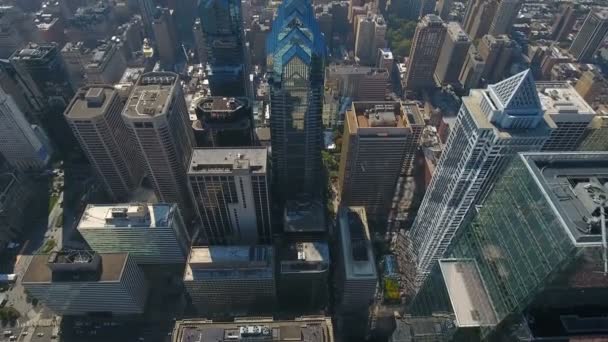 Luchtfoto Video Van Het Centrum Van Philadelphia Pennsylvania — Stockvideo