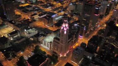 Şehir Columbus Ohio geceleri hava video