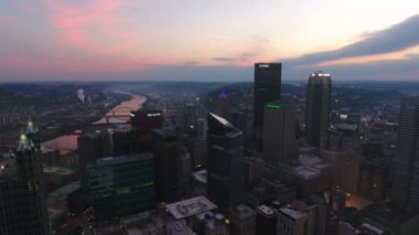 Şehir Pittsburgh Pennsylvania hava video. 