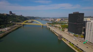 Şehir Pittsburgh Pennsylvania hava video. 
