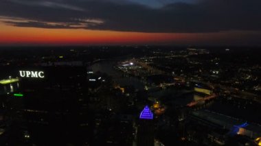 Şehir Pittsburgh Pennsylvania hava video. 