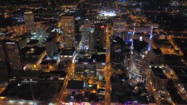 Downtown Nashville geceleri hava video 