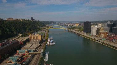 Şehir Pittsburgh Pennsylvania hava video. 