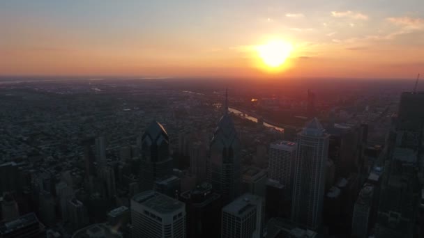 Vídeo Aéreo Del Centro Filadelfia Pennsylvania — Vídeos de Stock