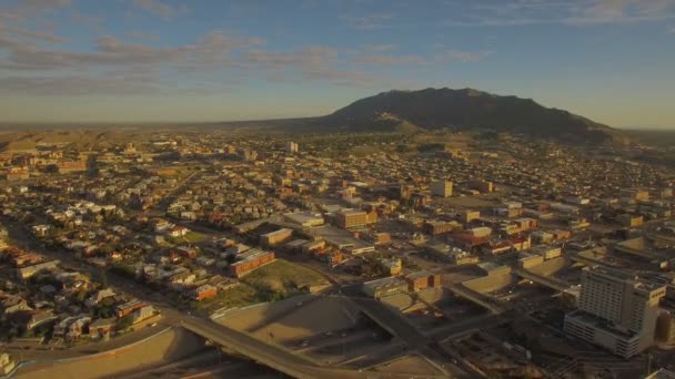 Vídeo Aéreo Del Centro Paso Texas Frontera Mexicana — Vídeo de stock