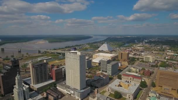 Vídeo Aéreo Del Centro Memphis Tennessee — Vídeos de Stock