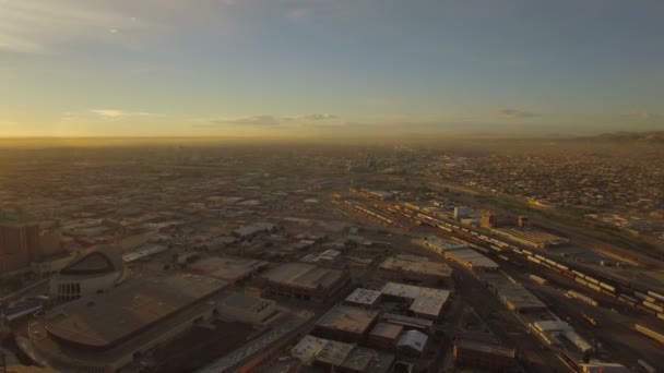 Aerial Video Downtown Paso Texas Mexican Border — Stock Video