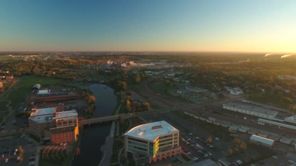 Güney Dakota Sioux Şehir Merkezinin Hava Video Düşüyor — Stok video