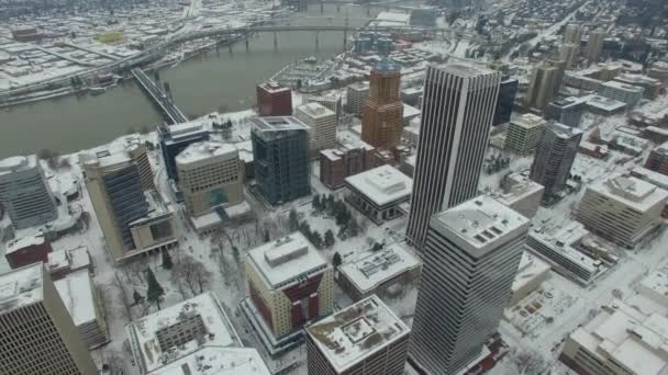 Portland Şehrin Havadan Video — Stok video