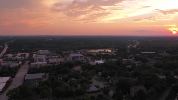 Luftbild Der Innenstadt Von Columbia Stadt Bei Sonnenuntergang South Carolina — Stockvideo