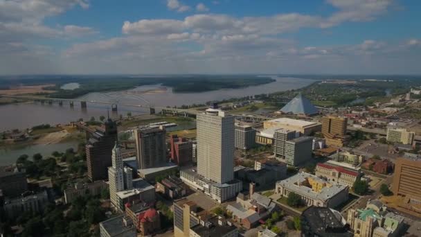 Vídeo Aéreo Del Centro Memphis Tennessee — Vídeos de Stock