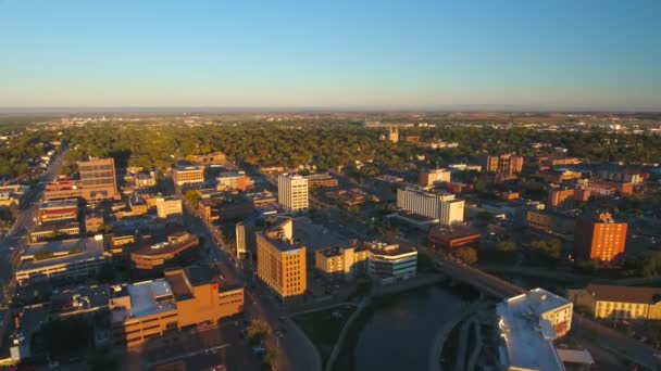 Aerial Video Downtown Sioux Falls South Dakota — Stock Video