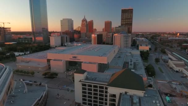 Luchtfoto Viaduct Van Downtown Oklahoma City — Stockvideo