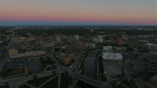 Antenna Video Downtown Sioux Tartozik Dél Dakota — Stock videók