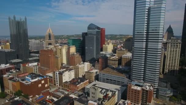 Aerial Video Downtown Pittsburgh Pennsylvania — Stockvideo