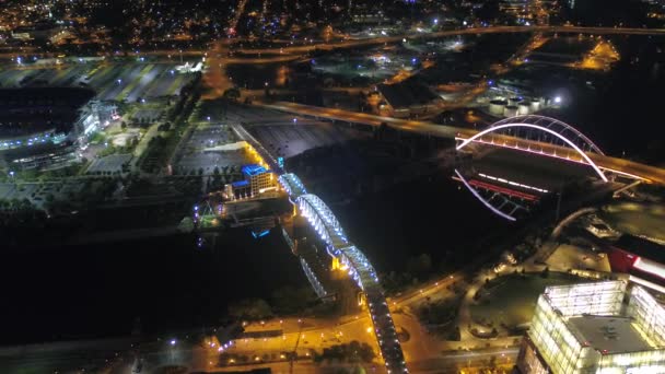 Video Udara Dari Pusat Kota Nashville Malam Hari — Stok Video