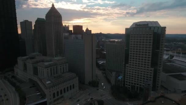 Luftbild Der Innenstadt Von Pittsburgh Pennsylvania — Stockvideo