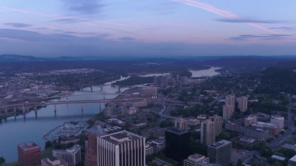 Şehir Portland Gece Sis Hava Video Güney Batı Hills — Stok video