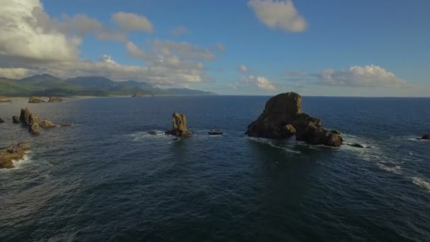 Letecké Video Canon Beach Oregonském Pobřeží — Stock video