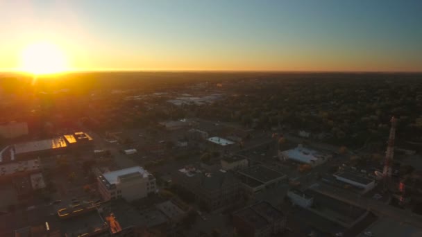 Luchtfoto Video Van Het Centrum Van Sioux Falls South Dakota — Stockvideo