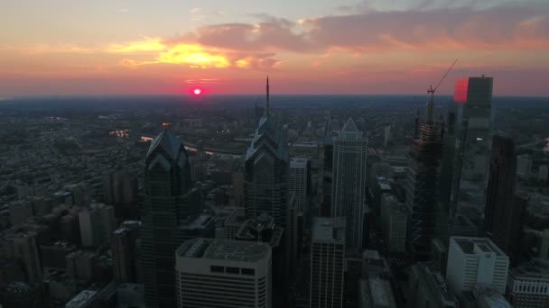 Vídeo Aéreo Del Centro Filadelfia Pennsylvania — Vídeos de Stock