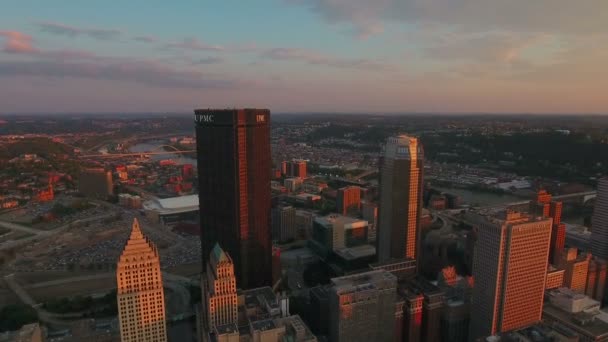 Vídeo Aéreo Del Centro Pittsburgh Pennsylvania — Vídeos de Stock