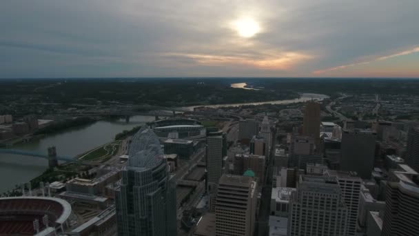 Luchtfoto Video Van Cincinnati Ohio — Stockvideo