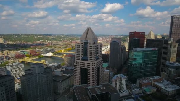 Vídeo Aéreo Del Centro Pittsburgh Pennsylvania — Vídeos de Stock