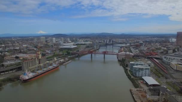 Luchtfoto Video Van Het Centrum Van Portland — Stockvideo