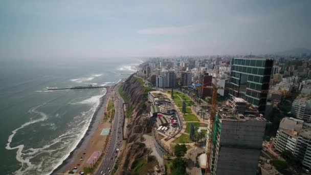 Vídeo Aéreo Centro Lima Peru Dia Ensolarado — Vídeo de Stock